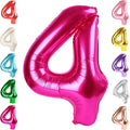 Number 4 Balloon Birthday Decorations, 40In Hot Pink Balloons by Mluchee