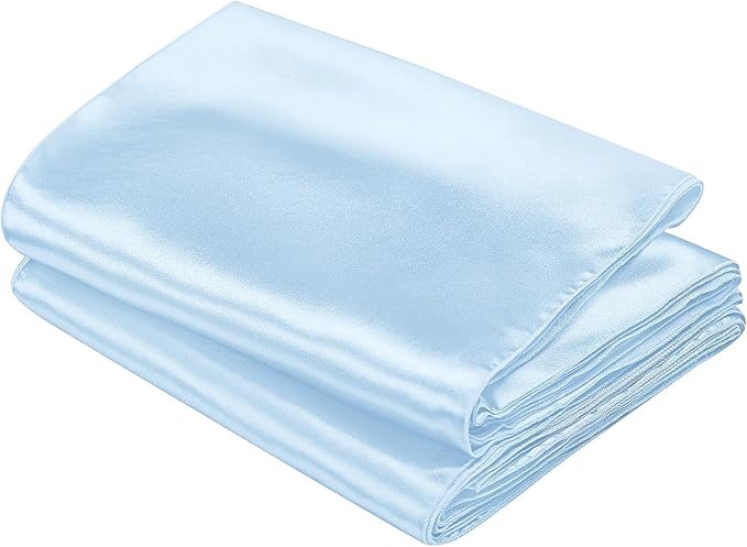 SiinvdaBZX 4 Pcs Light Blue Satin Table Runner 12 x 108 inches Long | Bright - Image 7