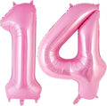 Pink Number 14 Balloon, 40 Inch Big Large Foil Helium Number Balloons, Giant by AIQINHU