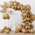 Voircoloria 130pcs Tan Balloons Garland Arch Kit, 18 12 10 5 Inch | by Voircoloria