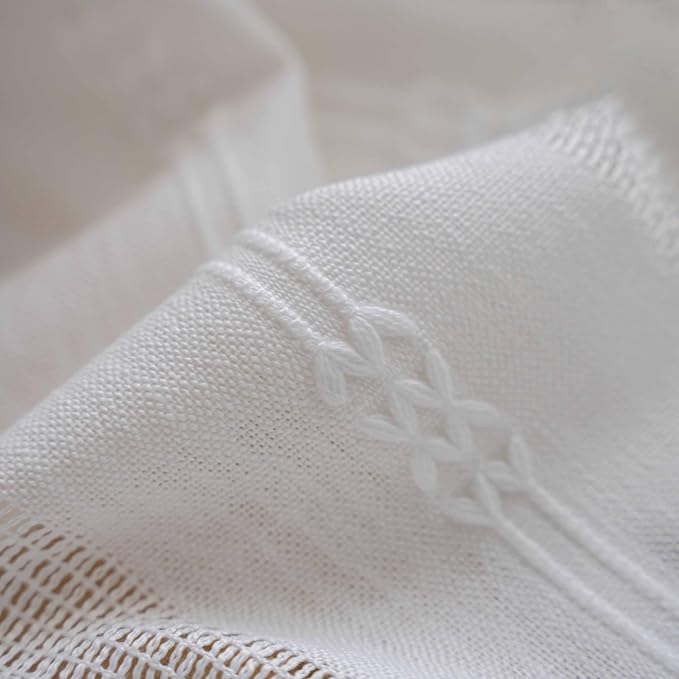 Boho Curtains for Bedroom Embroidery Striped Farmhouse 84 Inches Long 2 Pannels - Image 5