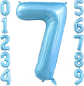 Pastel Blue 7 Balloon Number, Light Blue 7 Balloons by BBPOOL