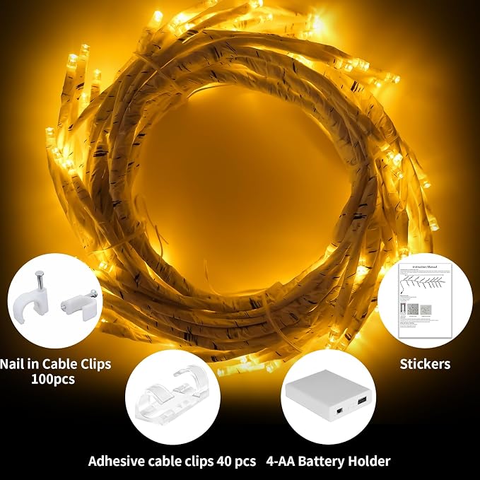FNHMSL Enchanted Willow Vine Lights, 7.55FT 144LED 2 PCS White Tree Branch - Image 5