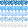 Metallic Blue White Balloons, 60 Packs 12 Inch Royal Blue Baby Blue Confetti by Govpy