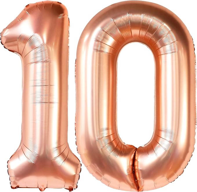 KatchOn Rose Gold 10 Balloon Number 40 Inch, 10th Birthday Decorations | Rose - Image 9