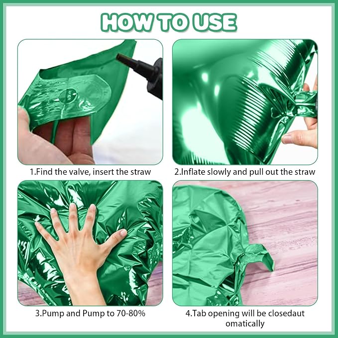 Metallic Green Silver and Black Soccer Square Foil Balloons Wall, 19 Inches - Image 6