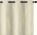Yakamok Cream Light Blocking Curtains 54 Inches Long Gold Print Wide 42" | Gold by Yakamok