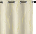 Yakamok Cream Light Blocking Curtains 72 Inches Long Gold Print Wide 42" | Gold by Yakamok