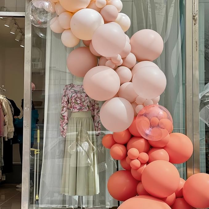 MEBAY Orange Pink Blush White Balloon Garland Arch Kit - Image 5