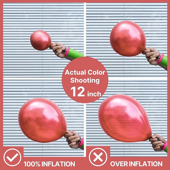 PartyWoo Metallic Pink Balloons 140pcs Chrome Hot Pink Magenta Fuchsia | 18 12 - Image 3