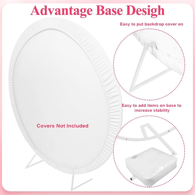 Round Backdrop Stand 7.2FT White Metal Circle Balloon Arch Frame | Metal Circle - Image 3