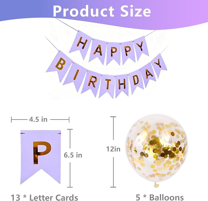 Happy Birthday Banner Sign Bunting Hanging Decorations - Image 6