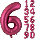 Number 6 Balloons 40 Inch Wine Red Burgundy Foil Number Balloon 6 | Wine Red by Yeodong