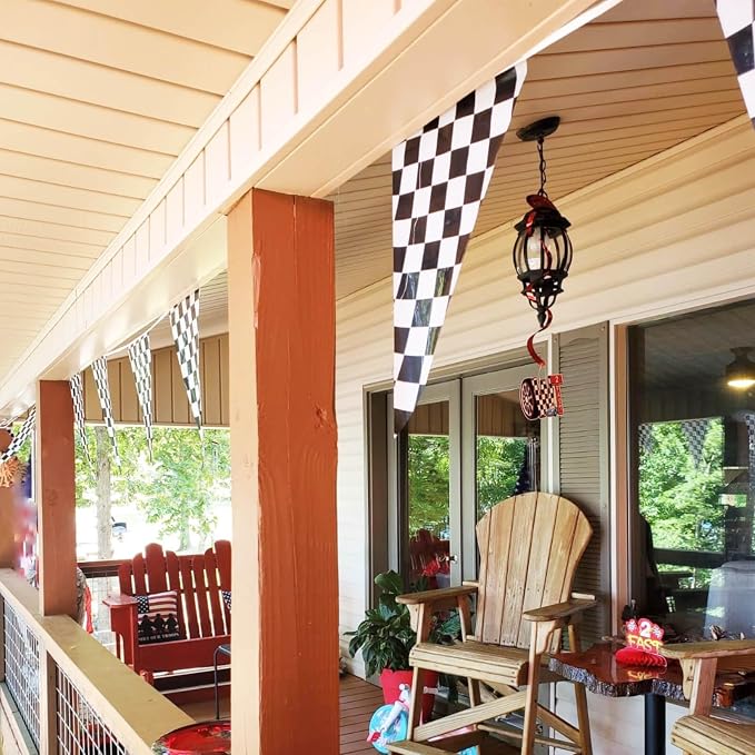 Piokio 100ft Black and White Checkered Flag Banner | Racing Flags, Nascar Cars - Image 6