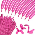 100Pcs Hot Pink 260 balloons, Thickening Latex Rose Red 260q Balloons by KUULBELAballoons