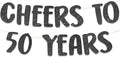 Pre-Strung Cheers to 50 Years Black Glitter Banner by SterlingJamesCo