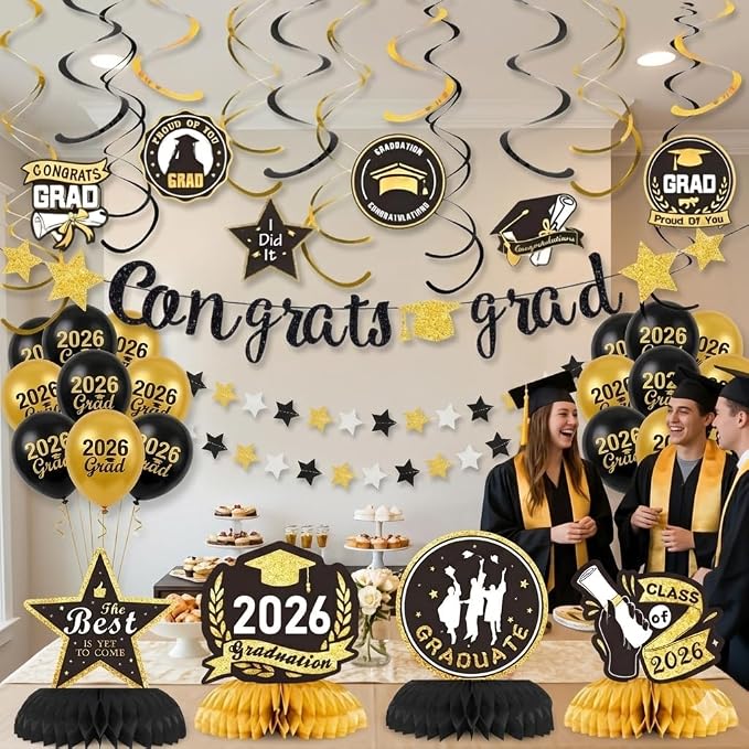 2026 Graduation Decorations, Congrats Grad Banner Gradutaion Centerpieces Grad - Image 8