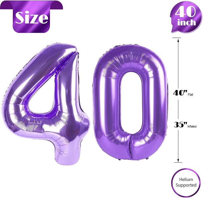 Purple Number 40 Balloon 40 Inch - Image 5