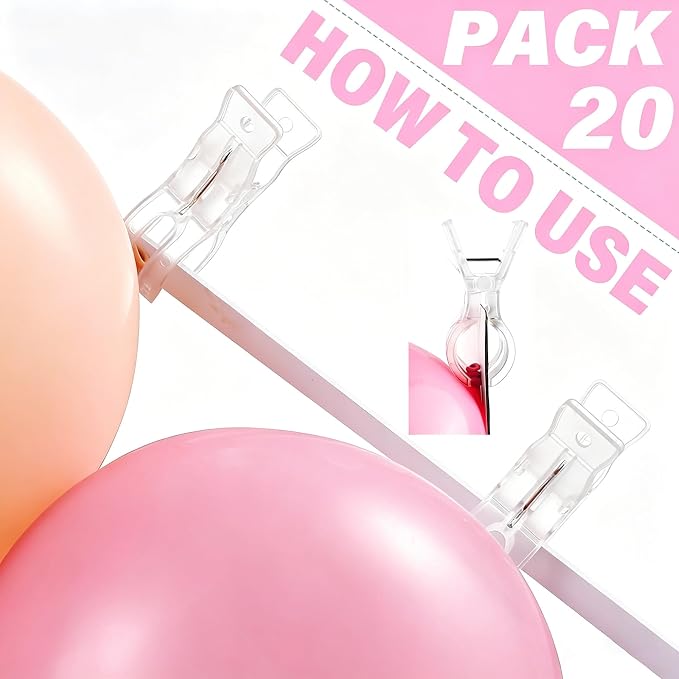 20 Pack Balloon Arch Clips, 3.5 Inch Heavy Duty Transparent Spring Clamps - Image 3