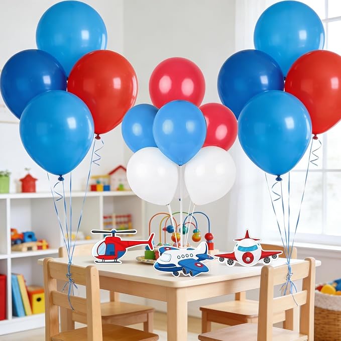 6 PCS Airplane Birthday Party Decorations Airplane Balloons Stand Kit 3D - Image 8