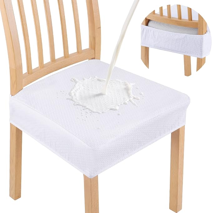 Smiry Waterproof Seat Covers for Dining Room Chairs, No Rear Covers | Stretch by Smiry