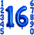 Navy Blue Number 16 Balloon 40 Inch, Shiny Foil Sweet 16 Party Supplies | Deep by Unknown