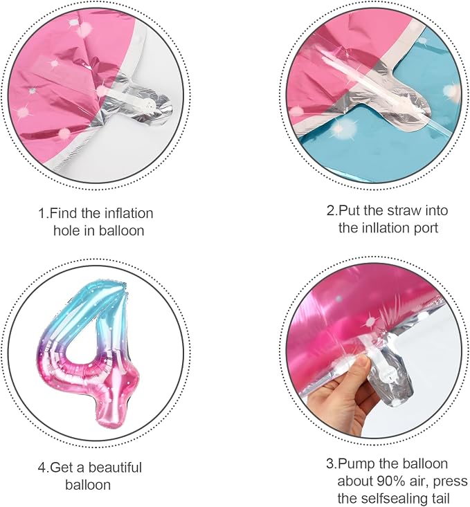 Number Balloons 40 Inch Pink Blue Purple 0 Balloon - Image 6