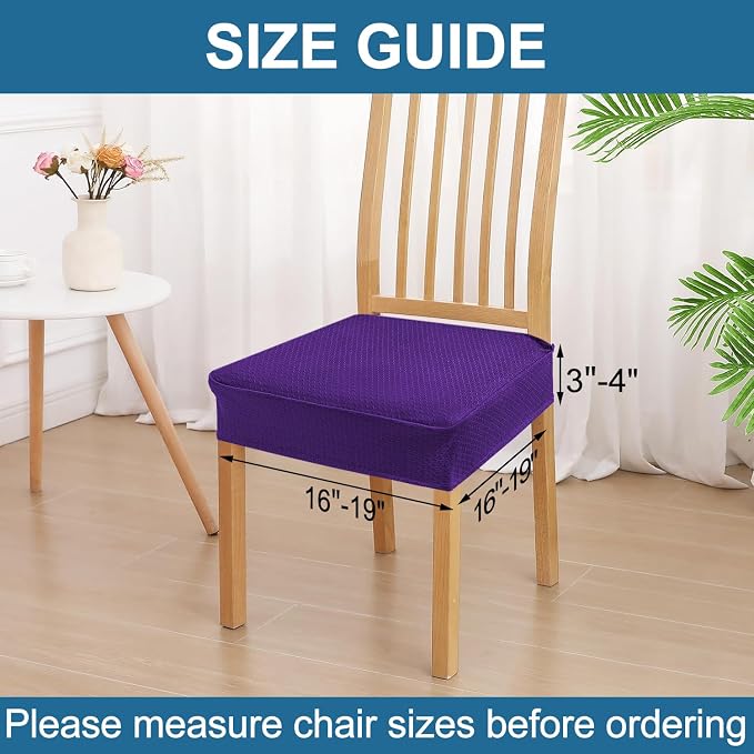 Smiry Waterproof Seat Covers for Dining Room Chairs, No Rear Covers | Stretch - Image 3