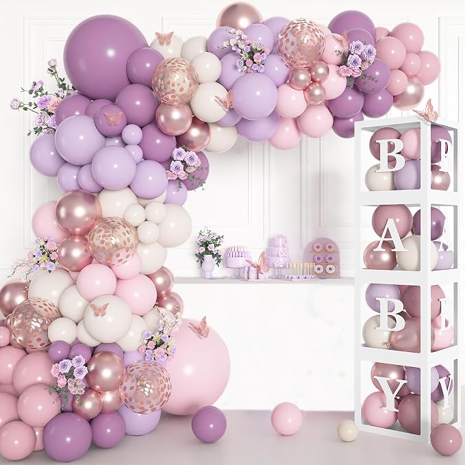 Amandir 153Pcs Dusty Purple Balloon Arch Kit Baby Shower Decorations | by Amandir
