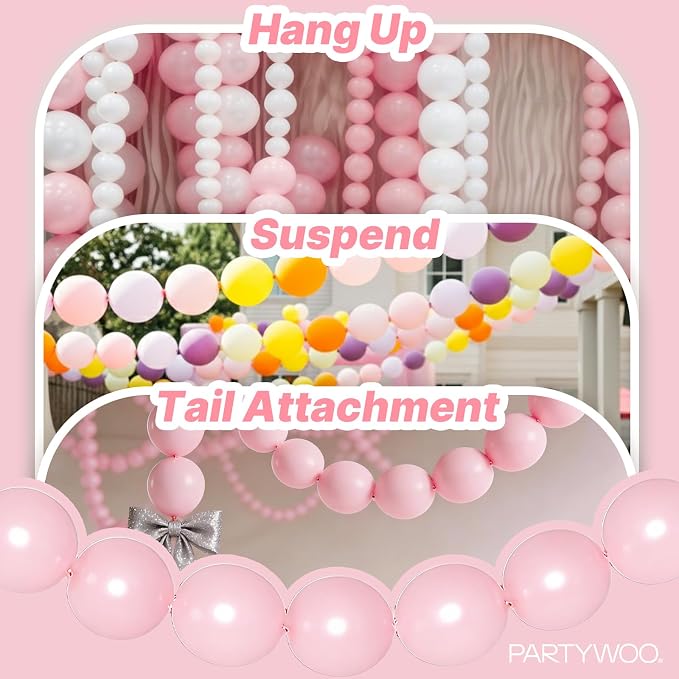 PartyWoo Pastel Linking Balloons 100pcs 6 Inch Rainbow Link Balloons | - Image 6