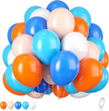 Orange and Blue Balloons, 12 Inch Orange White Blue Balloon Pastel Orange Royal by BIAPIAN
