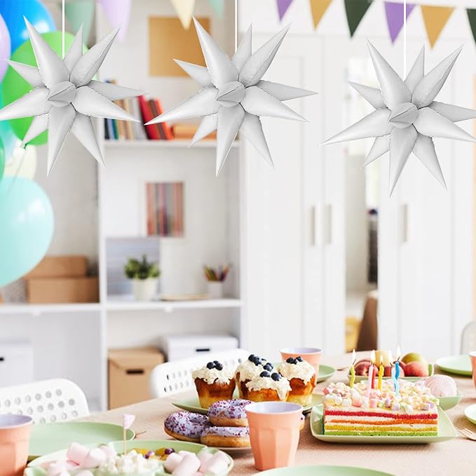 ZAKVOOR 60 Pcs Star Balloons 12 Spike Foil Explosion Party Decoration Balloons - Image 6