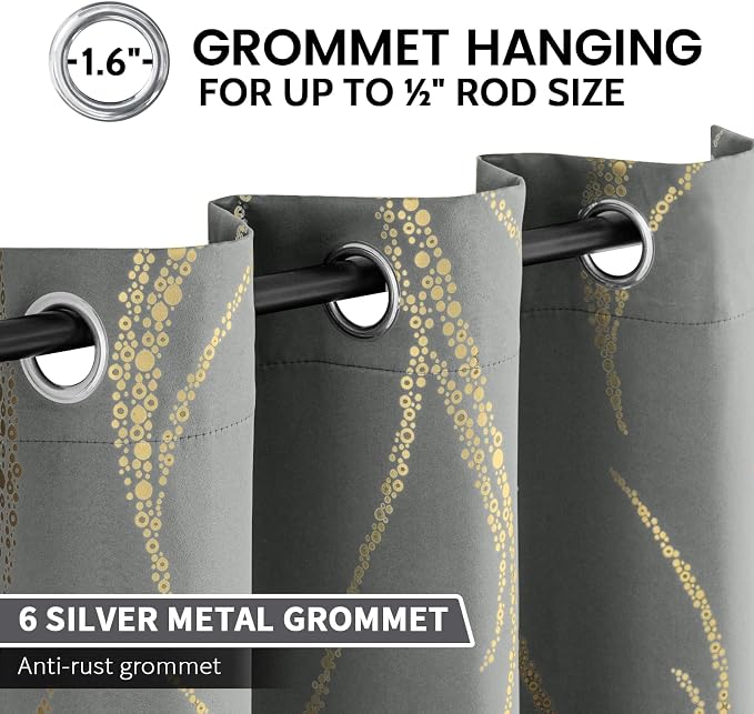Yakamok Grey Light Blocking Curtains - Image 3