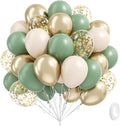 Sage green Balloons, 12inch Sage green Sand White Metallic Gold Confetti by Vicduotex