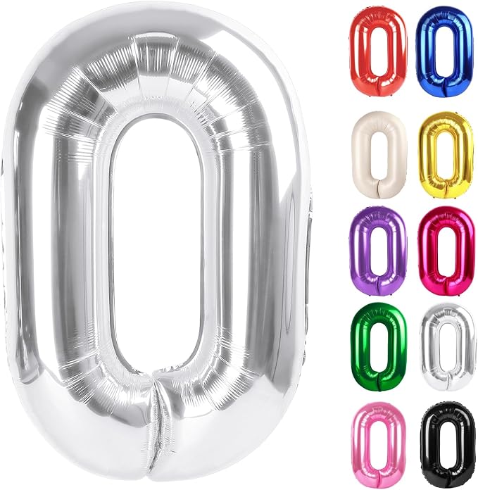 Sliver Number 0 Balloon 40 Inch by IWERP