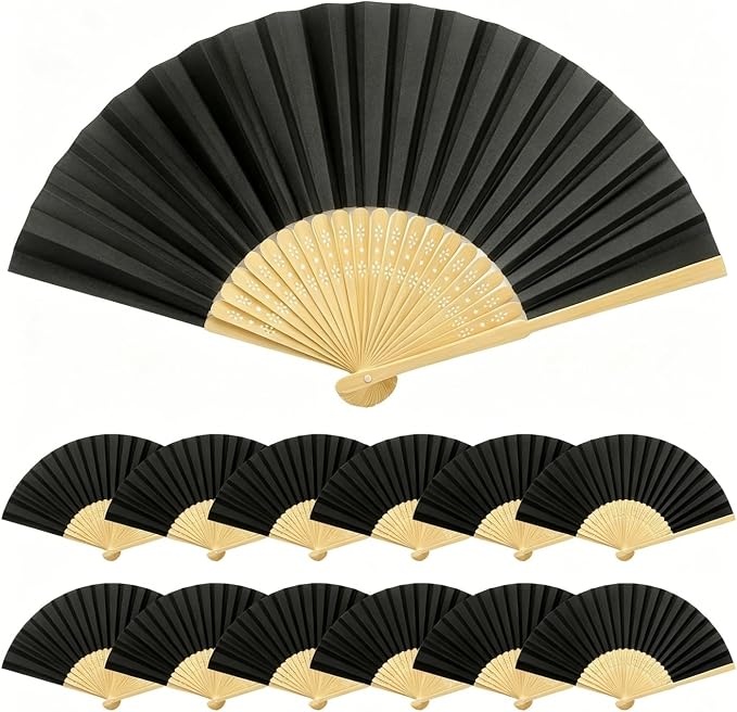 Paper Hand Fans, 8.3 Inch Foldable Handheld Fans - Image 2