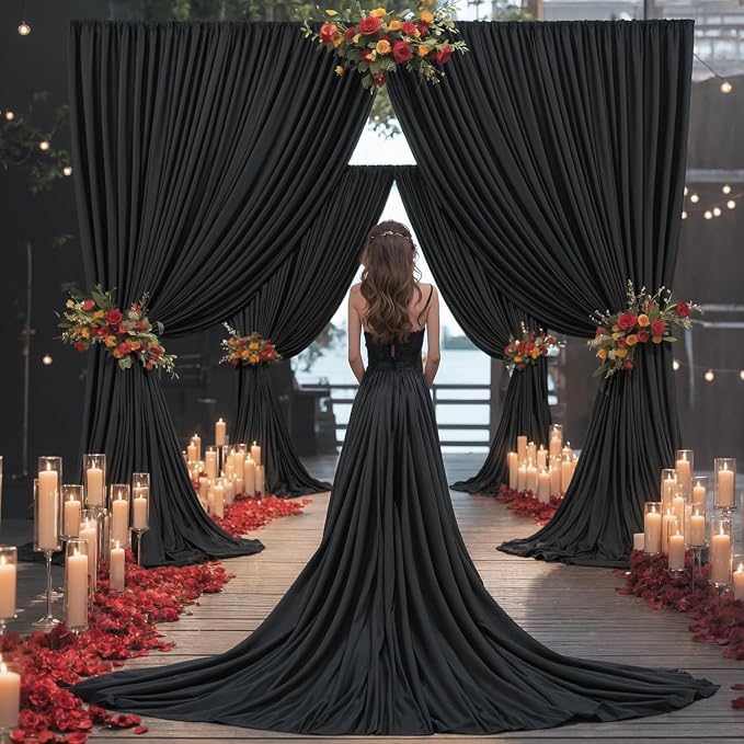 40×14ft Wrinkle Free Black Backdrop Curtain - Image 5
