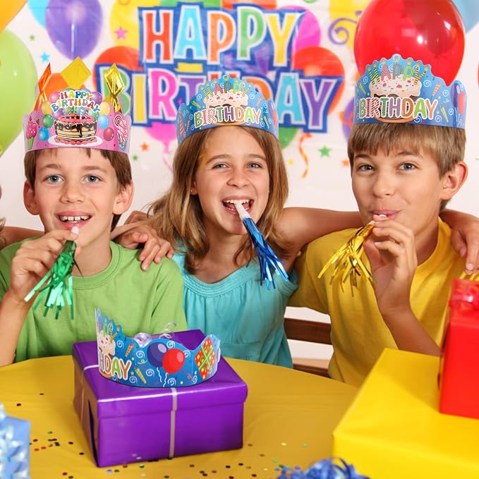 Hooqict 30 Pcs Birthday Crowns for Classroom Party Hats Birthday Hats for Kids - Image 2