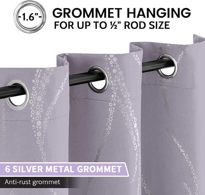 Yakamok Lilac Light Blocking Curtains - Image 3