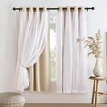 PONY DANCE Sheer Curtains Blackout, 52 by 63 inches, Biscotti Beige, Cortinas by PONYDANCE