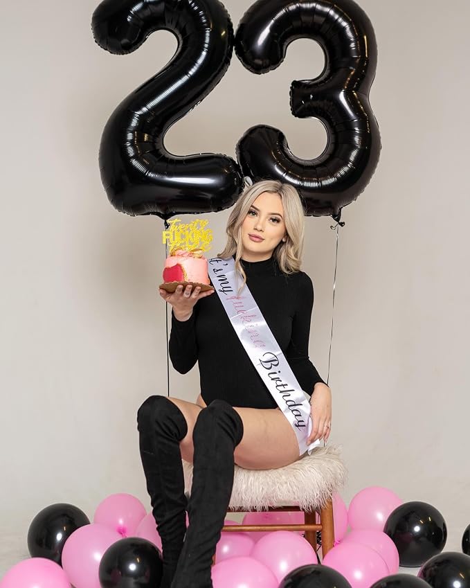 IWERP Black 40 Inch Number Balloon, 6th Birthday Decorations - Image 4