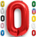 Red Number Balloon 0 Mylar Foil Balloons 16 inch by Unknown