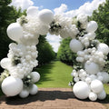 White Balloon Arch Garland Kit Double Stuffed White Balloons Different Sizes by DOUBLELAYERBALLOON