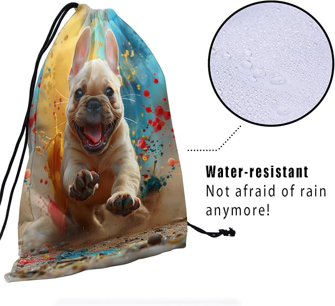 French Bulldogs Drawstring Grip Gym Bag - Image 4