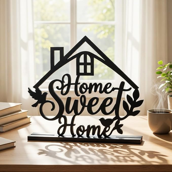Geetery Farmhouse Table Centerpieces Wooden Home Sweet Decorative Sign - Image 3