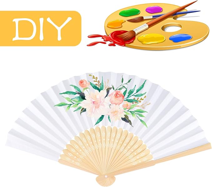 FEPITO 32 Pieces Handheld Paper Fan - Image 5