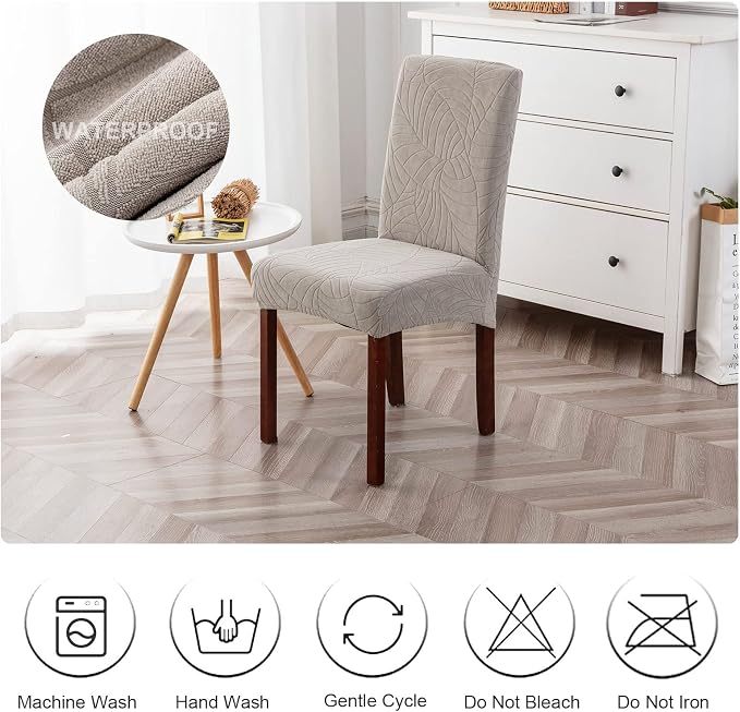 Waterproof Dining Chair Covers Set of 2 Parsons Chair Slipcovers | Double - Image 7