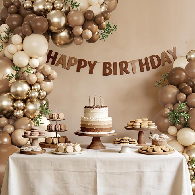 Brown Balloon Arch Kit for Bear Baby Shower Birthday Party Decorations | 124Pcs - Image 3