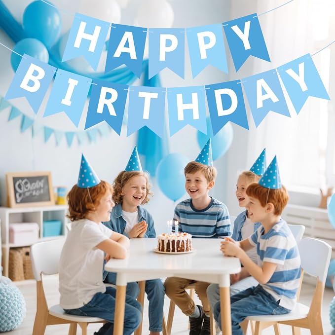 Happy Birthday Banner Sign, Birthday Garland Wall Door Hanging Banners Flag - Image 3