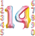 Rainbow Ombre Number 14 Balloon 40Inch Pastel Foil Decor by Unknown